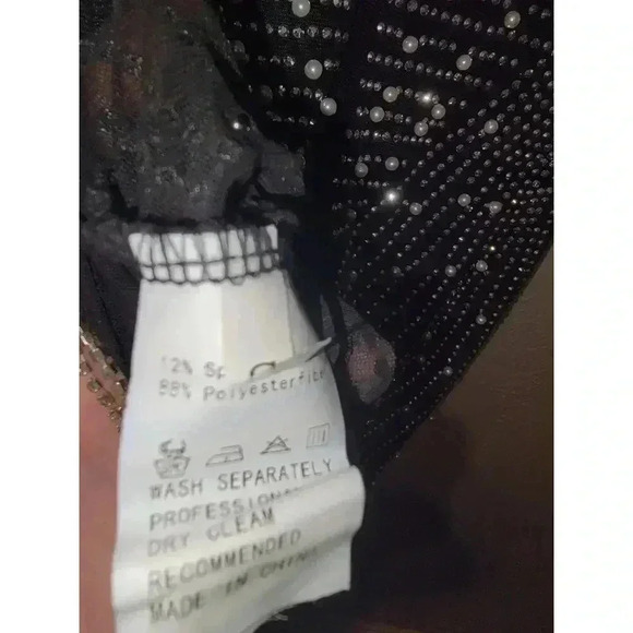 Holiday / Formal Black Dress with Pearl and Rhinestone - Size S - Picture 4 of 5